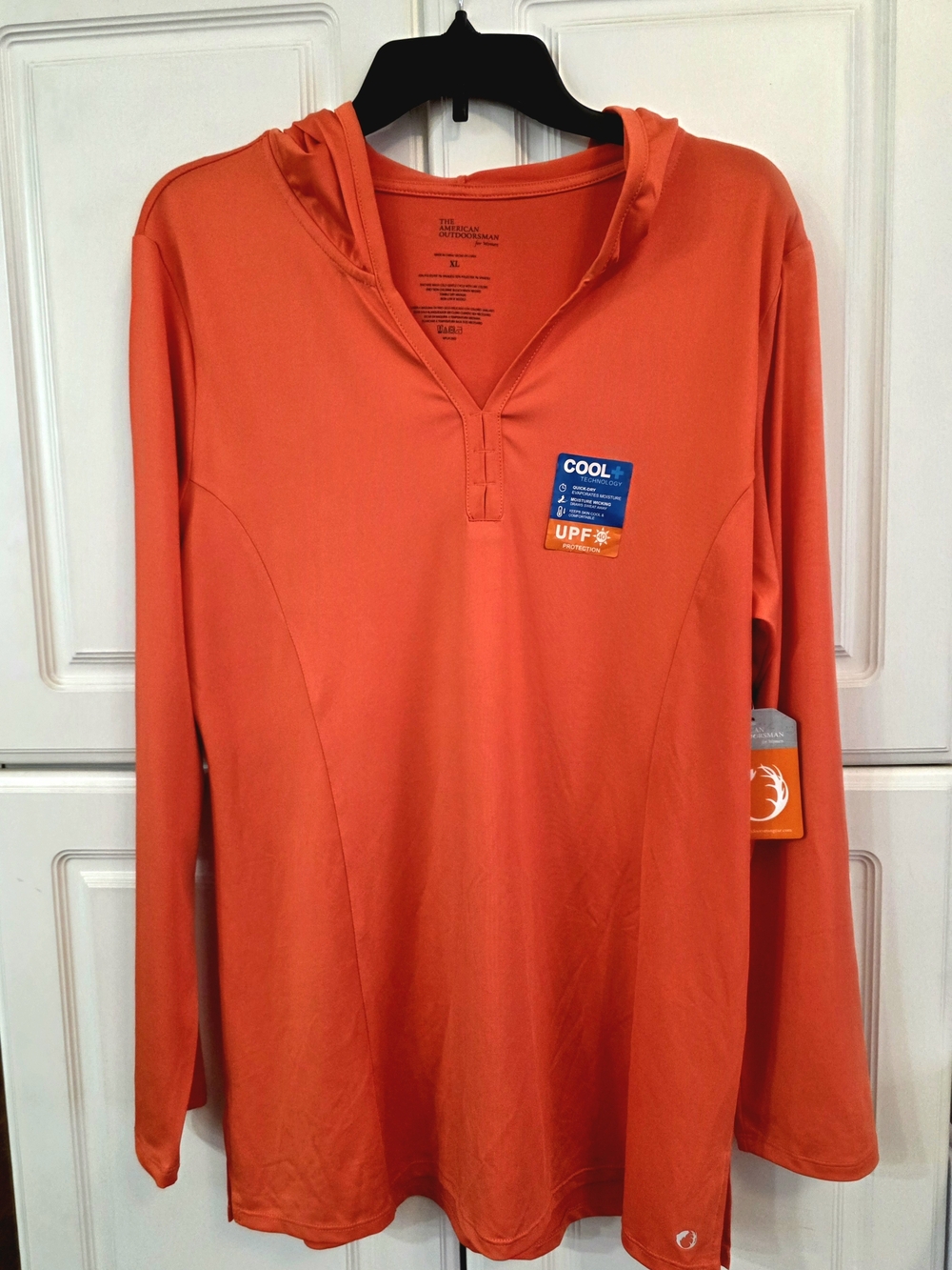 American Outdoorsman Sun Protective Women's Hooded Long-Sleeve Top -Orange- NWT